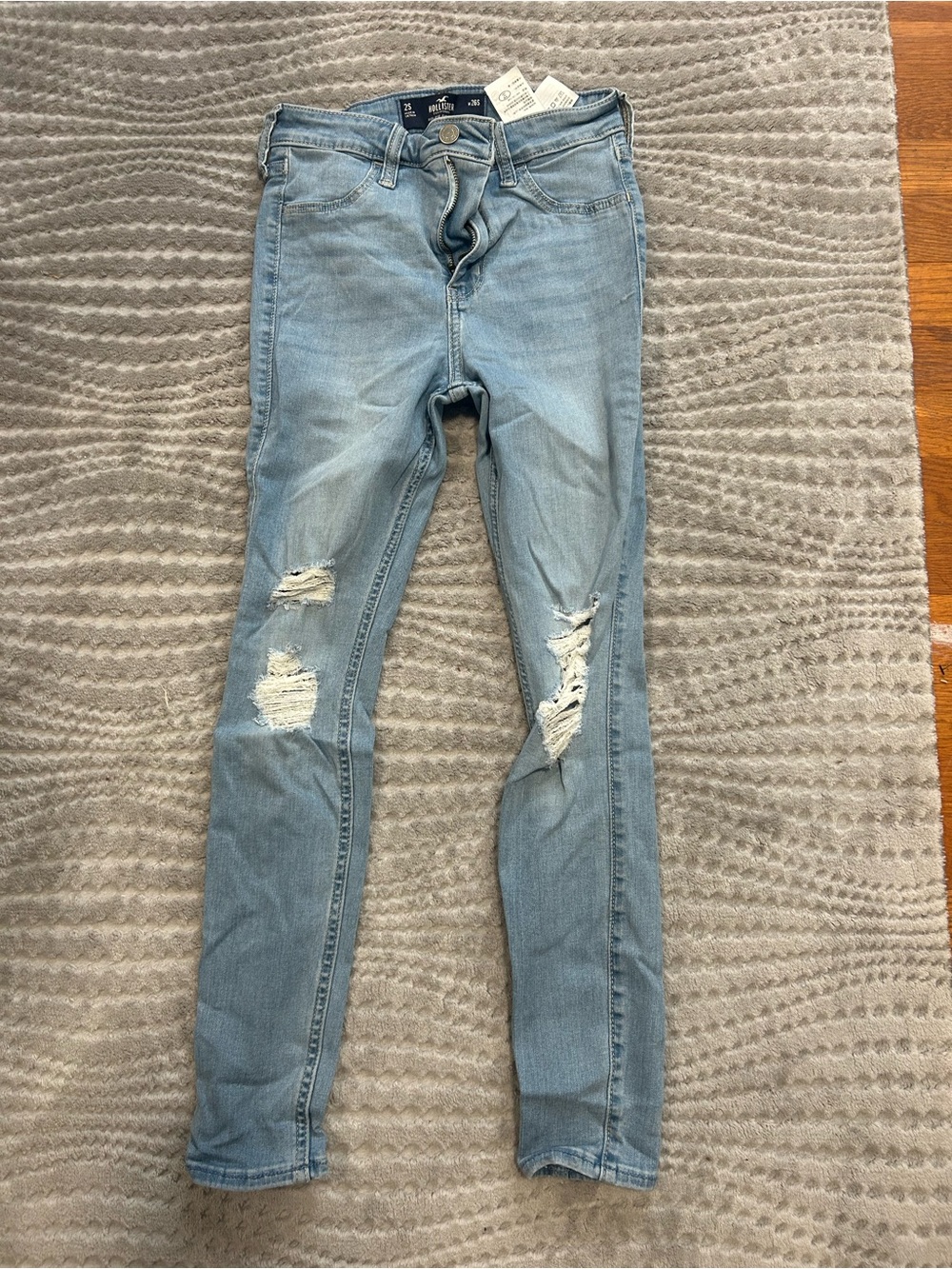 Hollister Faded Light Blue Distressed Skinny Jeans
